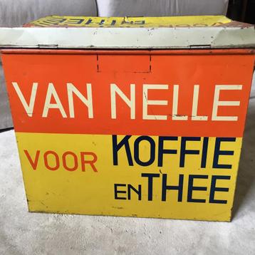 Vintage oud winkelblik Van Nelle Koffie en Thee.  