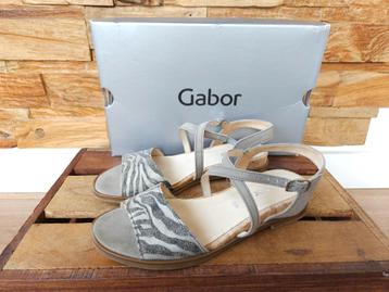 Gabor sandalen zebra maat 5,5 / 38,5 kurksandalen slippers!!