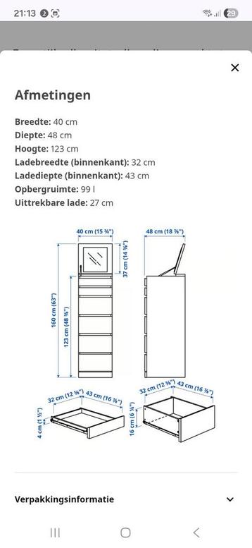 Malm ladenkast met 6 lades en spiegel - afbeelding 9 Malm ladenkast met 6 lades en spiegel - afbeelding 9
