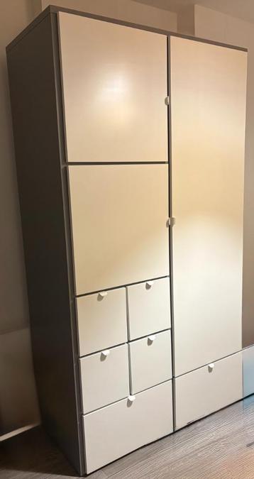 IKEA VISTHUS Wardrobe, grey/white, 122x59x216 cm - afbeelding 2 IKEA VISTHUS Wardrobe, grey/white, 122x59x216 cm - afbeelding 2