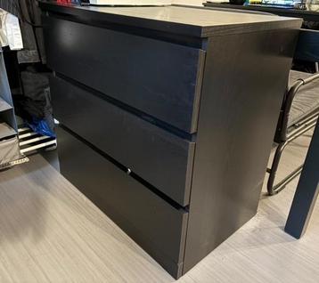 IKEA MALM 3-Drawer Dresser (Black-Brown) - afbeelding 1 IKEA MALM 3-Drawer Dresser (Black-Brown) - afbeelding 1