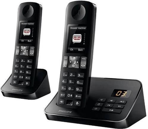 Philips D605 Duo Zwart Handsfree telefoon, Telecommunicatie, Vaste telefoons | Handsets en Draadloos, Zo goed als nieuw, 2 handsets