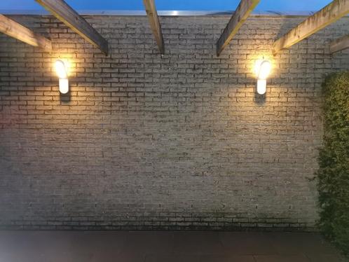 Set van twee Philips tuinlampen, Tuin en Terras, Buitenverlichting, Gebruikt, Wandlamp, Staal, Minder dan 50 watt, Netvoeding