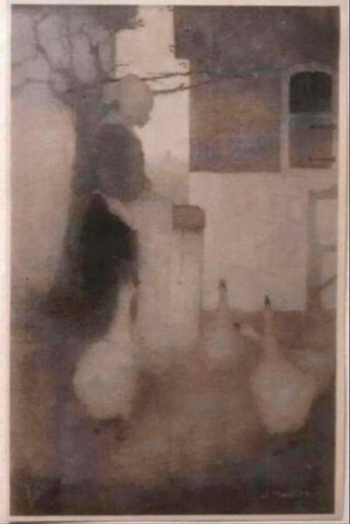 Jan Mankes 1889-1920 / Heliogravure Ganzenliesje 1927, Antiek en Kunst, Kunst | Etsen en Gravures, Ophalen of Verzenden