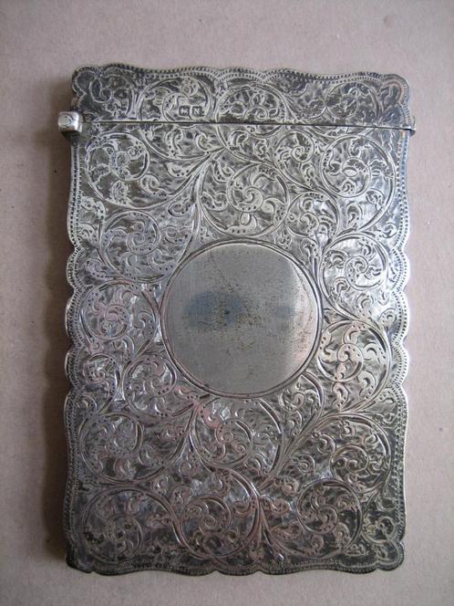 1. Antiek Victoriaans sterling zilver card case 19e eeuw, Antiek en Kunst, Antiek | Goud en Zilver, Zilver, Ophalen of Verzenden
