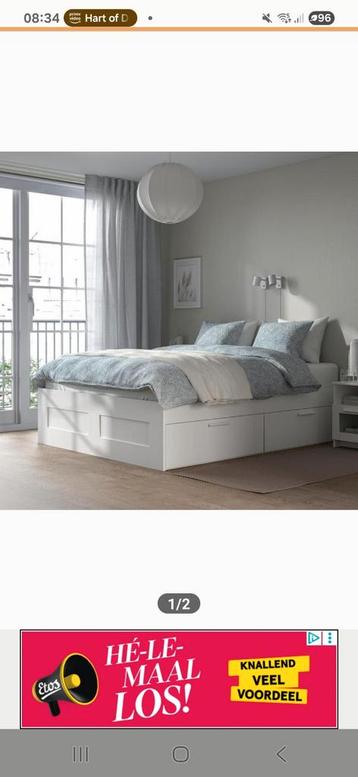 IKEA BRIMNES bedframe 140x200 - Wit - afbeelding 4 IKEA BRIMNES bedframe 140x200 - Wit - afbeelding 4