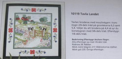 Zweeds borduurpatroon kruissteek boerderij koeien kippen, Hobby en Vrije tijd, Borduren en Borduurmachines, Nieuw, Patroon, Handborduren