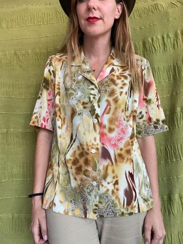 Vintage blouse - 90s - print - jungle - L / 40 / Large
