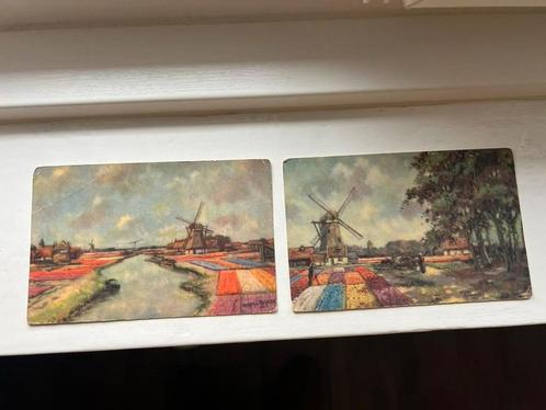 2 gelopen ansichtkaarten nederlandse bollenvelden molens, Verzamelen, Ansichtkaarten | Nederland, Ophalen of Verzenden