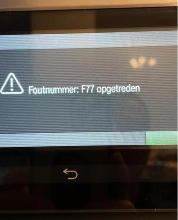 Fout code Foutnummer Error F74 en F77 Miele