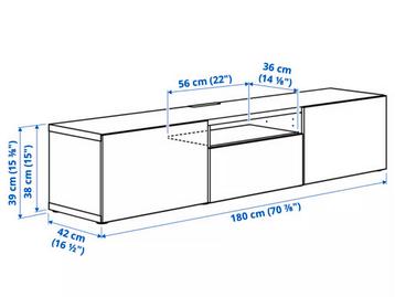 Ikea Besta TV Meubel Zwartbruin + Beige Frontjes - afbeelding 3 Ikea Besta TV Meubel Zwartbruin + Beige Frontjes - afbeelding 3