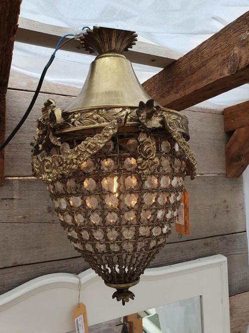 Brocante lamp hanglamp, Antiek en Kunst, Antiek | Lampen, Ophalen