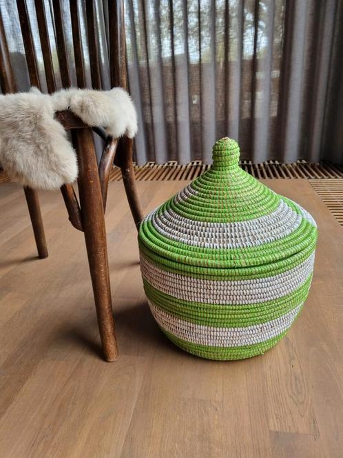 Afrikaanse opbergmand tajine groen, Huis en Inrichting, Woonaccessoires | Schalen en Manden, Nieuw, Overige materialen, Ophalen of Verzenden