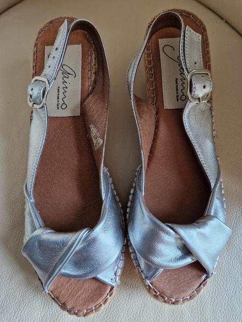 NIEUW!  LEDEREN ESPANDRILLES HANDMADE ZILVER MT 39 GAIRNO, Kleding | Dames, Schoenen, Nieuw, Espadrilles of Moccasins, Overige kleuren