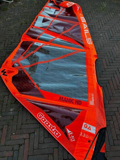 GA Manic HD 2020 3.3/4.0/4.2 & masten 100% carbon 340/370, Watersport en Boten, Windsurfen, Gebruikt, Zeil, Minder dan 250 cm