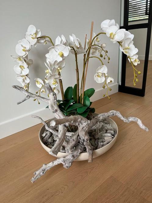 Kunst orchidee compleet sierstuk, Huis en Inrichting, Woonaccessoires | Kunstplanten en Kunstbloemen, Zo goed als nieuw, Ophalen