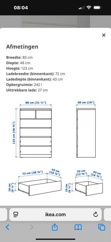 IKEA Malm Ladekast - 6 Laden - afbeelding 4 IKEA Malm Ladekast - 6 Laden - afbeelding 4