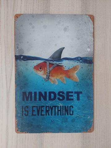 mindset is everything | motivational motivatie metaal poster