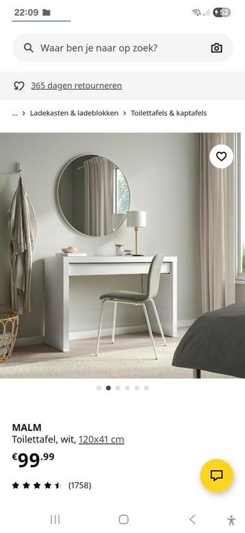 Ikea Malm Make-up Tafel - afbeelding 2 Ikea Malm Make-up Tafel - afbeelding 2