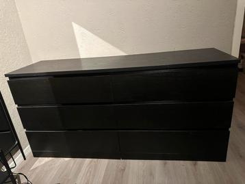 Zwarte IKEA Malm ladekast - 6 lades - afbeelding 2 Zwarte IKEA Malm ladekast - 6 lades - afbeelding 2
