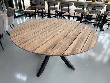 Teak tuintafel rond 130cm - 150cm ronde teak buitentafels