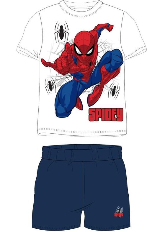 Spiderman shortama spiderweb katoen donker blauw maat 128, Kinderen en Baby's, Kinderkleding | Maat 128, Nieuw, Jongen of Meisje