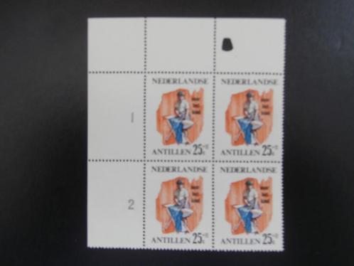 NED. ANTILLEN 1966; PLAATFOUT 379 PM1 in blok van 4, Postzegels en Munten, Postzegels | Nederlandse Antillen en Aruba, Postfris