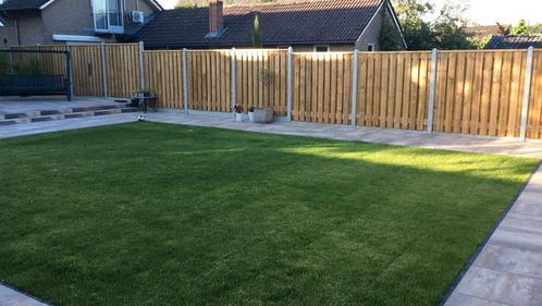 Hout beton schutting met afhaal korting, Tuin en Terras, Schuttingen, Nieuw, Hout, 1 tot 2 meter, 6 meter of meer, Ophalen