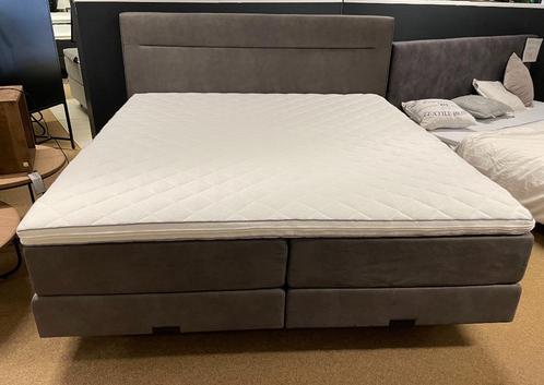 Boxspring Bombay 180x200 Grijs lederstof Direct/leverbaar, Huis en Inrichting, Slaapkamer | Boxsprings, Nieuw, 180 cm, 200 cm