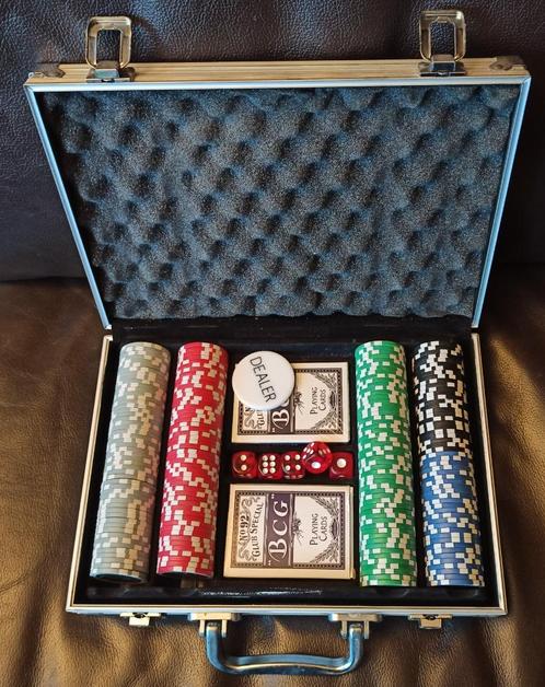 Pokerset in aluminium koffer., Hobby en Vrije tijd, Gezelschapsspellen | Kaartspellen, Zo goed als nieuw, Ophalen of Verzenden