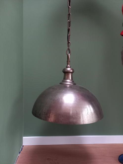 2 hanglampen nikkel Ø50 cm, Huis en Inrichting, Lampen | Hanglampen, Zo goed als nieuw, 50 tot 75 cm, Metaal, Overige materialen