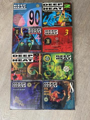 Alle 8 Deep Heat CD's uit de jaren 90