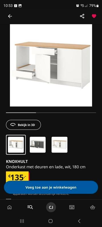 3x Ikea Knoxhult keukendelen, wit/eiken motief - afbeelding 2 3x Ikea Knoxhult keukendelen, wit/eiken motief - afbeelding 2