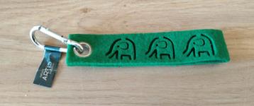 ARTIS SLEUTELHANGER GROEN VILT MET OLIFANTEN