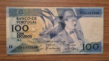 Bankbiljet Portugal 100 Escudos 