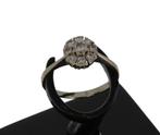 14k witgouden entourage dames ring 9 diamanten rozet