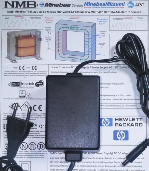 HP C2176A 30V 400mA 500mA AC DC Adapter 12W Cal-Comp R1613, Computers en Software, Pc- en Netwerkkabels, Zo goed als nieuw, Ophalen of Verzenden