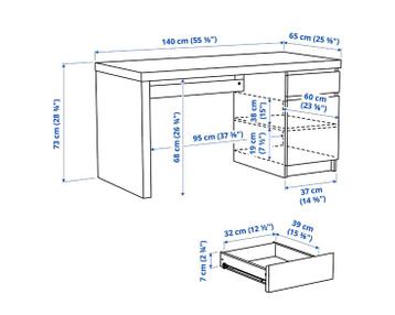 Malm Bureau - Wit - afbeelding 3 Malm Bureau - Wit - afbeelding 3