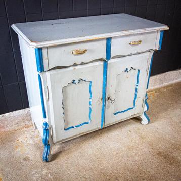 Brocante Blauw Geschilderde Commode – Zweeds – Begin 1900