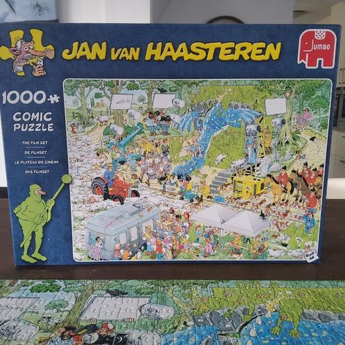Jan van Haasteren puzzel, De Filmset, 1000 stukjes, Hobby en Vrije tijd, Denksport en Puzzels, Zo goed als nieuw, Legpuzzel, 500 t/m 1500 stukjes