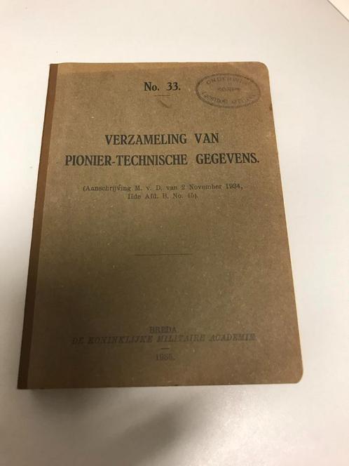 Verzameling van Pionier-Technische gegevens No 33, Verzamelen, Militaria | Tweede Wereldoorlog, Boek of Tijdschrift, Nederland
