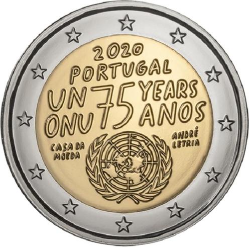 De Speciale 2 Euro PORTUGAL 2020 "75 Jaar Verenigde Naties", Postzegels en Munten, Munten | Europa | Euromunten, 2 euro, Portugal
