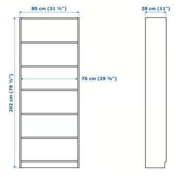 Billy Boekenkast Ikea wit 80 x 28 x 202 cm - afbeelding 4 Billy Boekenkast Ikea wit 80 x 28 x 202 cm - afbeelding 4