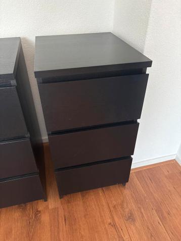 2 IKEA Malm Nachtkastjes - Zwartbruin - afbeelding 3 2 IKEA Malm Nachtkastjes - Zwartbruin - afbeelding 3