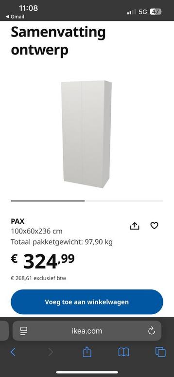 Witte Pax kleding kast ikea - afbeelding 3 Witte Pax kleding kast ikea - afbeelding 3