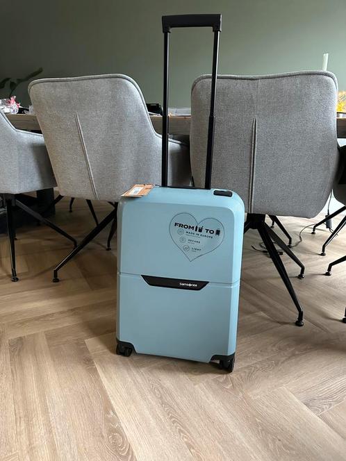 Nieuwe Samsonite Magnum Eco spinner 55 ice blue, Sieraden, Tassen en Uiterlijk, Koffers, Nieuw, Hard kunststof, 50 tot 60 cm, 35 tot 45 cm