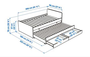 IKEA Släkt Bedframe met lattenbodem en matrassen - afbeelding 2 IKEA Släkt Bedframe met lattenbodem en matrassen - afbeelding 2