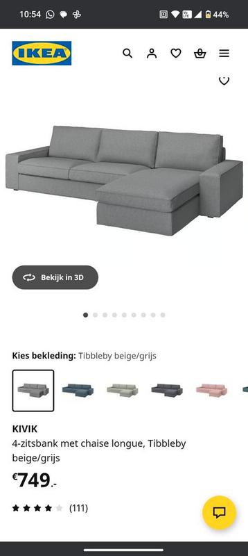 ZGAN Ikea Kivik 4-zits bank met chaise lounge - afbeelding 6 ZGAN Ikea Kivik 4-zits bank met chaise lounge - afbeelding 6