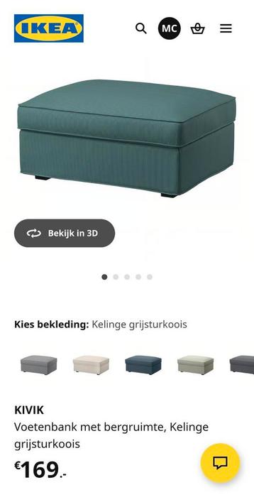 IKEA KIVIK 3-zitsbank met chaise longue + Hocker - afbeelding 8 IKEA KIVIK 3-zitsbank met chaise longue + Hocker - afbeelding 8
