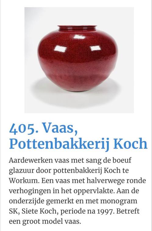 Vaas Pottenbakkerij Workum, Antiek en Kunst, Antiek | Keramiek en Aardewerk, Ophalen of Verzenden